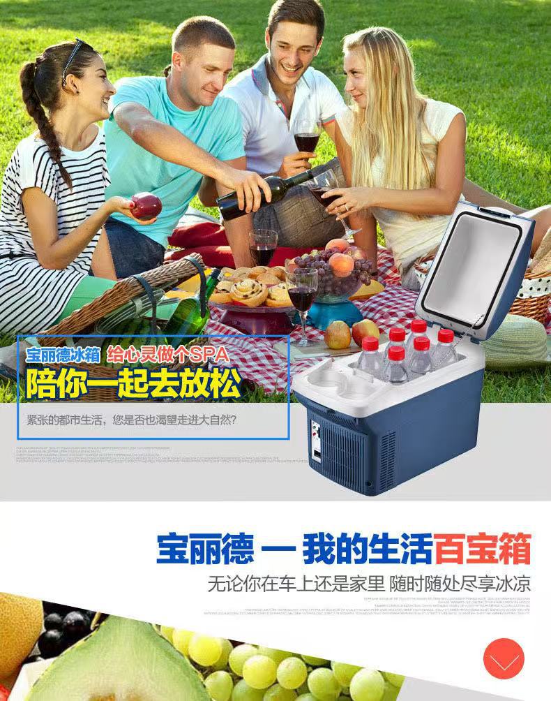 Car-Mounted Mini Refrigerator 6L/8L Portable Small Refrigerator Compact Micro Cooling and Heating Box Low Power Large Capacity