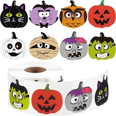 Amazon 外国貿易ハロウィンゴーストステッカーロールレーザーかわいいゴーストホログラフィック防水自己粘着ステッカー装飾ステッカー