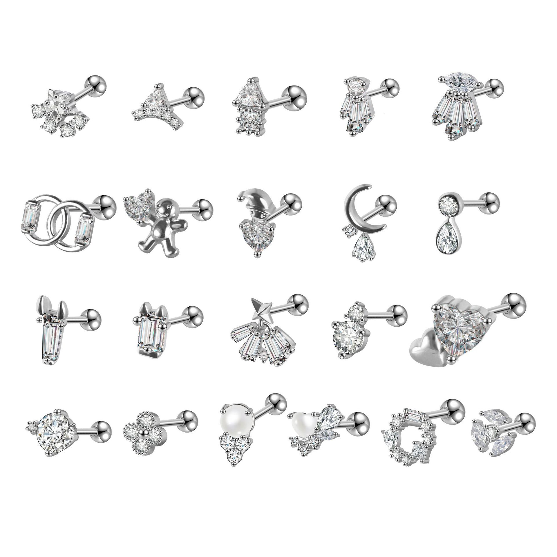 Pointed labret stud close-up product detail