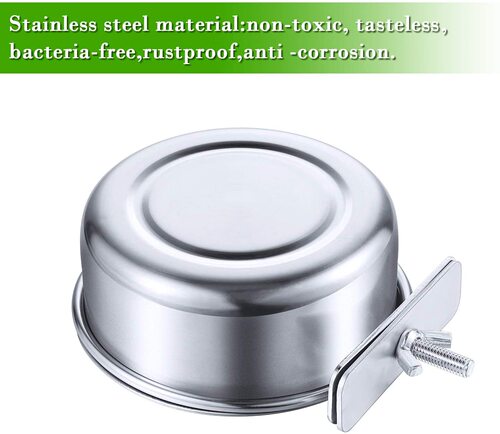 Parrot Stainless Steel Feeding Bowl, Food Tray, Food Plate, Water Bowl, Food Cup, Water Cup Feeder, Bird-Specific, Thickened Model