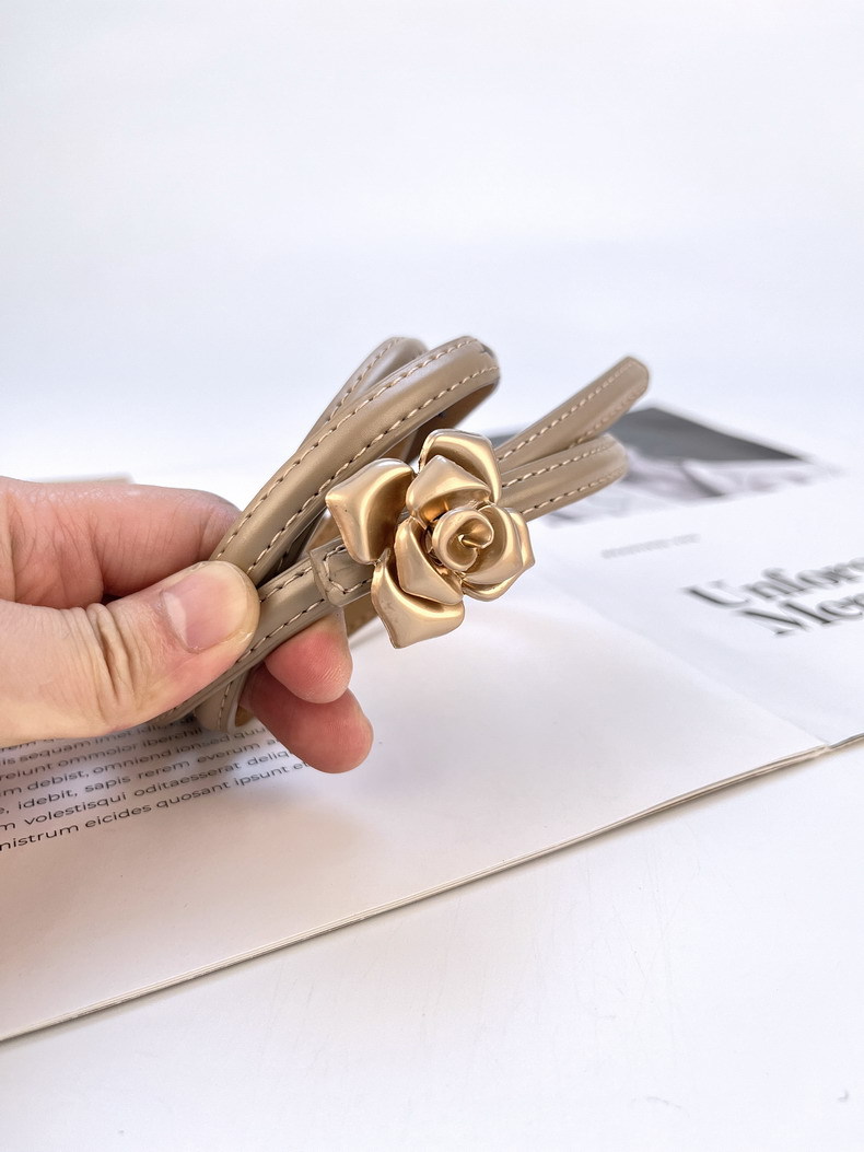 Nový dámský tenký pas z pravé kůže, dámský květinový pas, zeštíhlující efekt, dámský pásek z hovězí kůže se svetrovými šaty, dámský styl_voghion.com