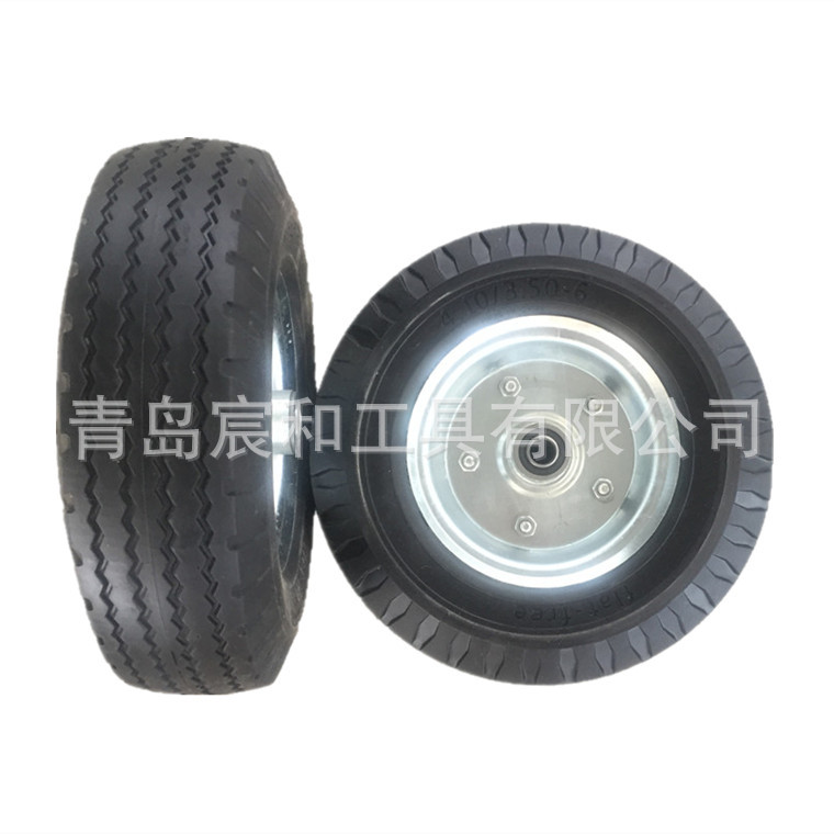 13X4.10/3.50-6PU聚氨酯发泡轮13寸货仓车花园车免充气防穿刺实心