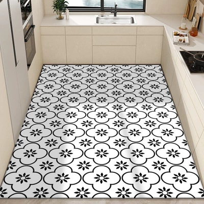 Avtomobil döşəmə paspasları — Oil-Proof No-Wash Floor Mat Pvc - small-floral-50x80cm-size-small-careful-shooting