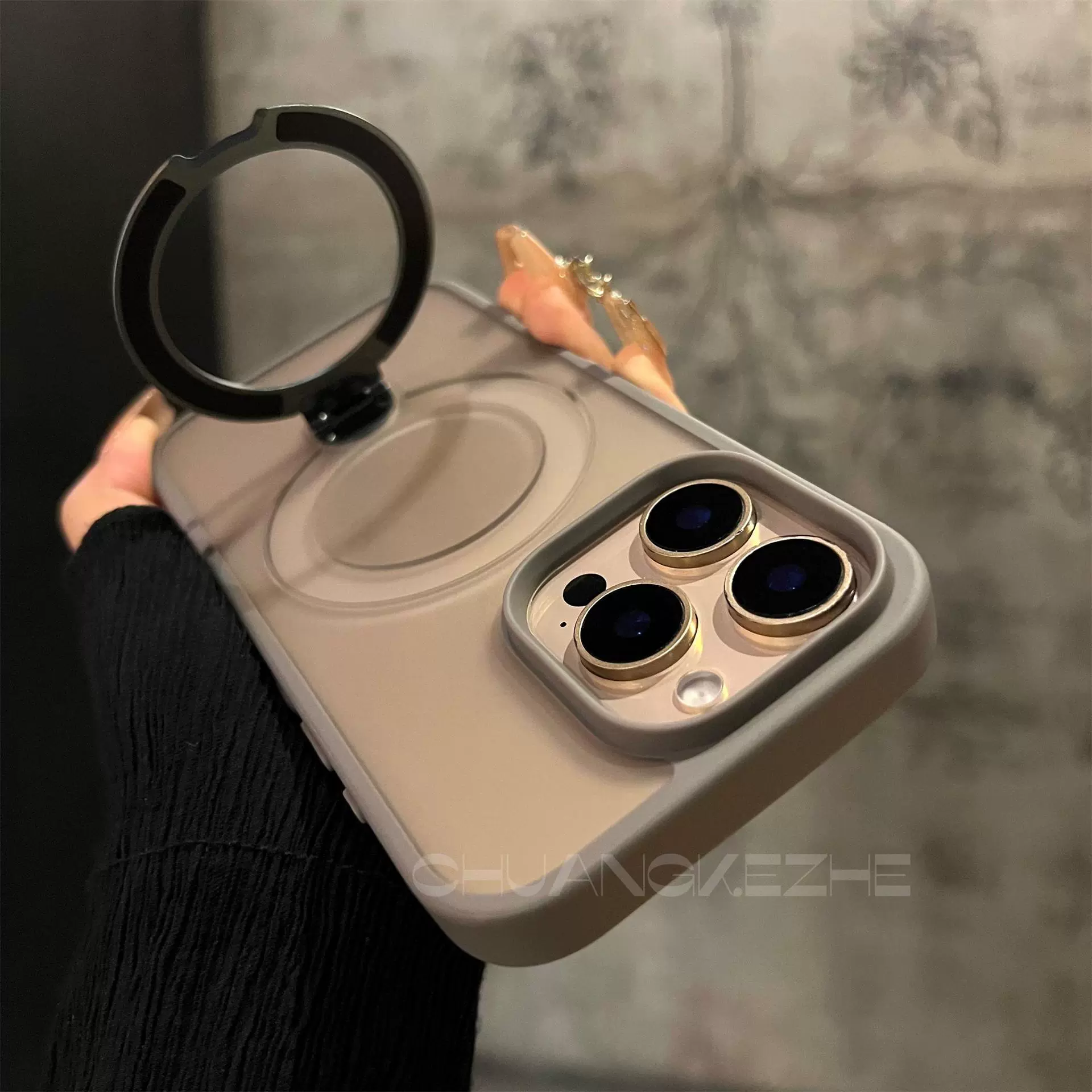 Чехол для iPhone 15 с магнитной вращающейся подставкой на 360 градусов, матовый, ударопрочный, с приятной на ощупь текстурой, защитный чехол для iPhone 16.