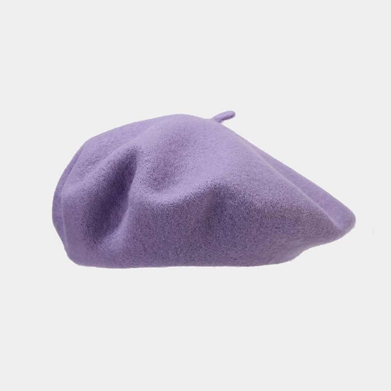 Basic, Modern Style Style Eaveless Rim Women's Basic Modern Style Solid Color Eaveless Beret Hat