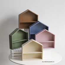 莫兰迪色蛋糕架 木质房子造型点心架 甜品台点心面包架冷餐茶歇架