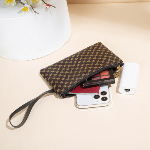 Wholesale Personalized Colorful Water Ripple Embossed Handbag New Fashion Simple and Elegant Lady's Wallet with Floral Weaving