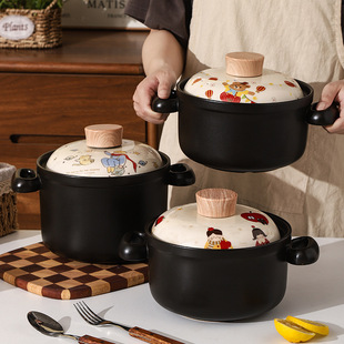 Parent-Child Time High-Looking Casserole Stew Pot Ceramic Pot High Temperature Resistant Household Open Flame Gas Stove Large Capacity Soup Pot