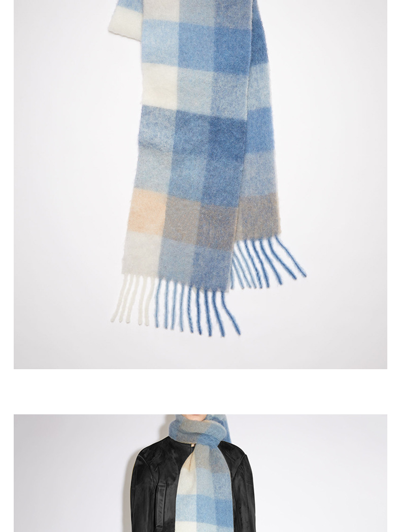 Women's Scarves Plaid Scarf New Stitching Cashmere-like Mahaired Women Warm Shawl _voghion.com