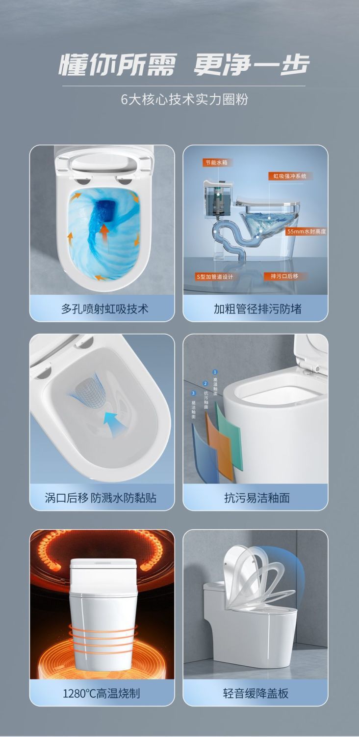 Antibacterial powerful flush toilet, direct flush toilet, bathroom water pumping, small apartment flush toilet, household sitting toilet, free shipping one piece Specification drawing