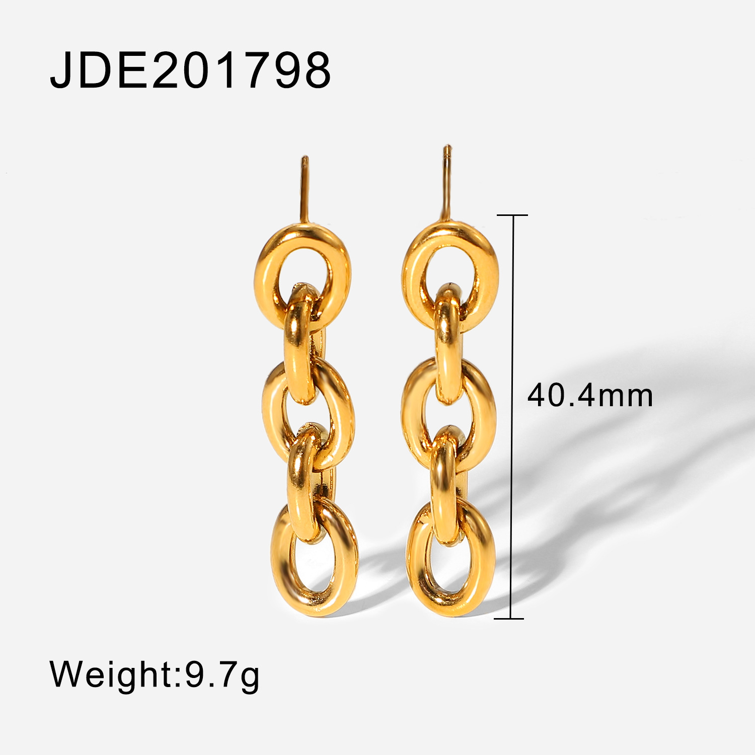 European And American Fashion 18k Gold-plated Stainless Steel Long Chain Earrings display picture 6