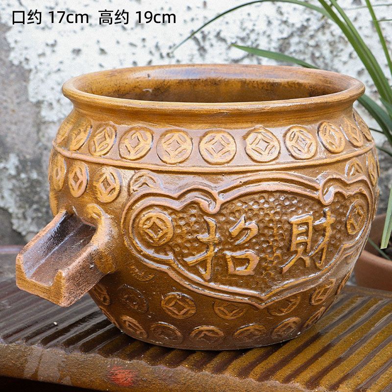 古法陶瓷循环水养鱼造景陶罐鱼缸过滤器鱼池全套生态流水瀑布摆件|undefined