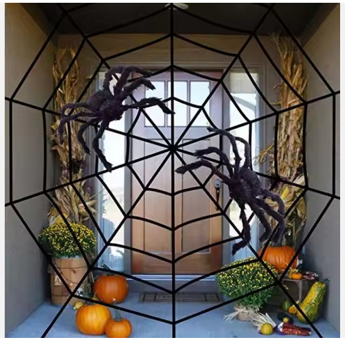 Transfronterizos Halloween redonda araña decoraciones accesorios de vestuario joyas de terror casa embrujada escenario diseño tema juvenil