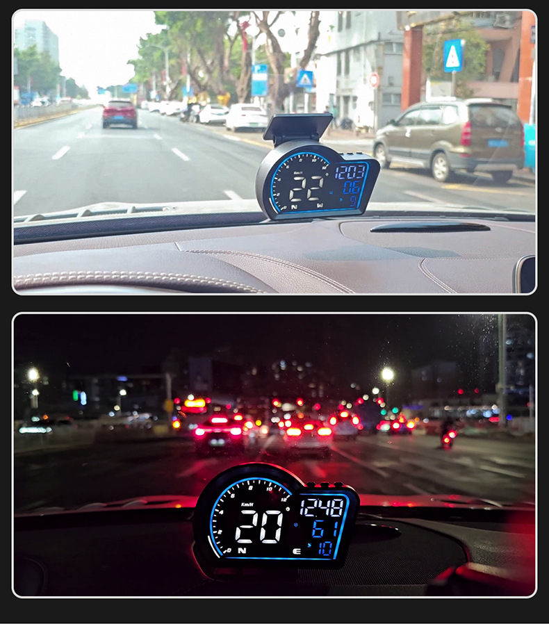 Car Universal Head-Up Display, In-Car Hud, Multi-Function Speedometer, Gps High-Definition Head-Up Display, Large Screen
