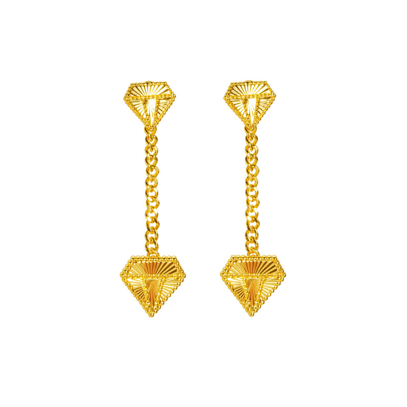 Nuevos productos de verano en forma de diamante personalidad fabricantes de anillos Yiwu joyería fuente pendientes pendientes de nicho de alta calidad