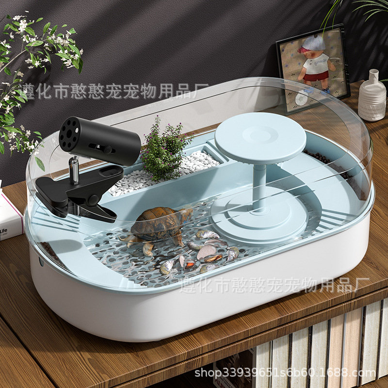 Tanque para tortugas con plataforma para tomar el sol, tanque de cría para tortugas brasileñas, casa para tortugas, villa, sala de estar, hogar, tanque para tortugas dedicado.