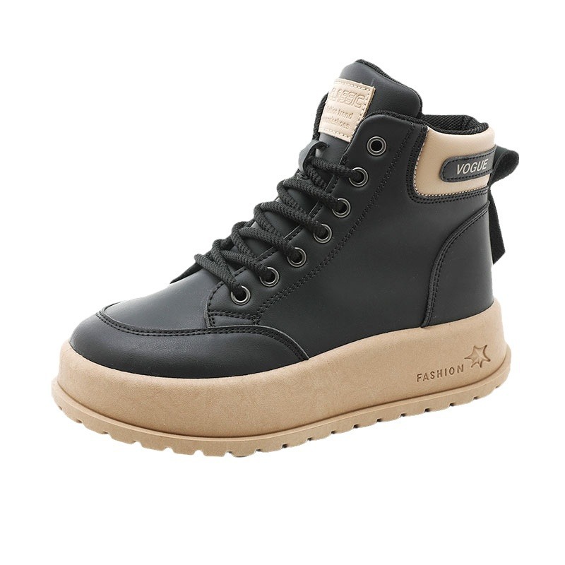 Nei britesch Retro-Stiwwelen fir Fraen, Hierscht, déck brong, kuerz Stiwwelen_voghion.com