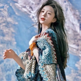 Ethnic Style Travel Shawl Versatile Cape Coat Beach Shawl Cardigan Yunnan Dali Photo Cape Blanket
