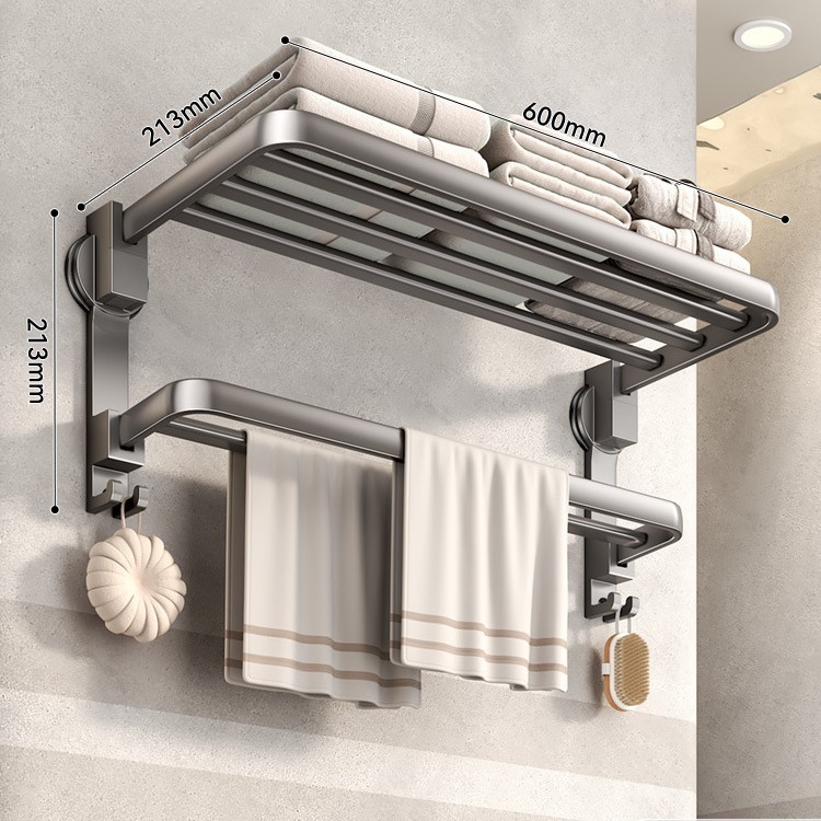 [기본모델] 흡착컵 건그레이 이중접이식 폴-60cm