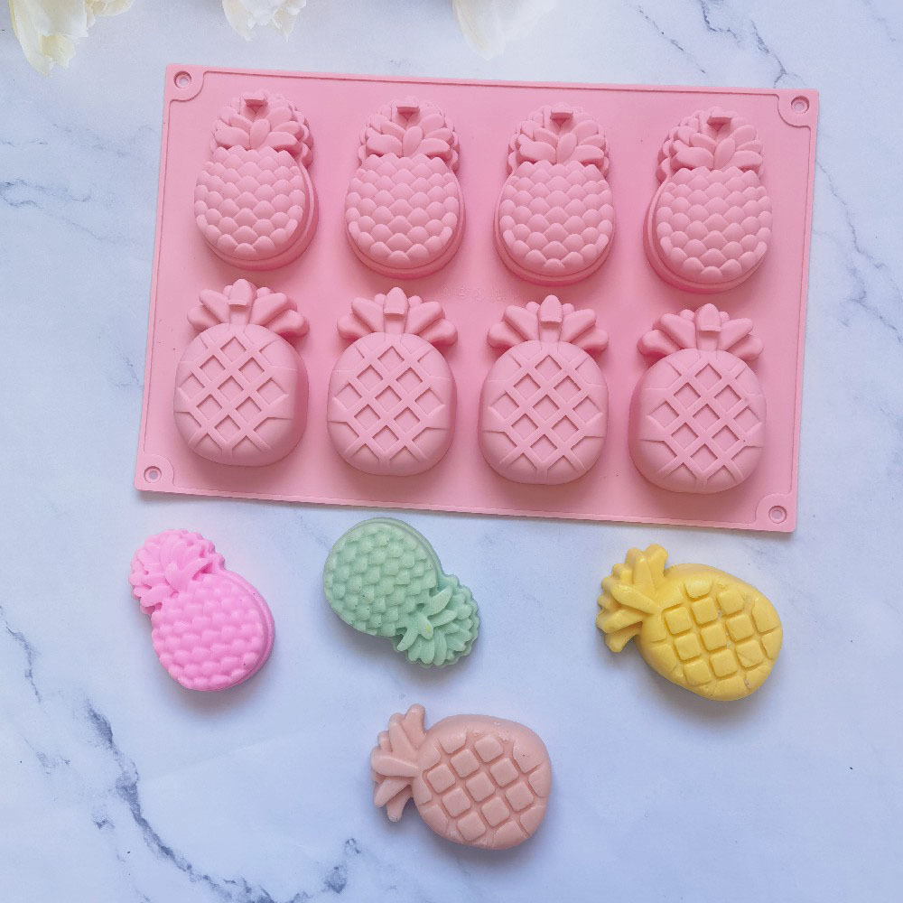 8 piña 18 molde de silicona pastel helado pudín molde de postre jabón utensilios