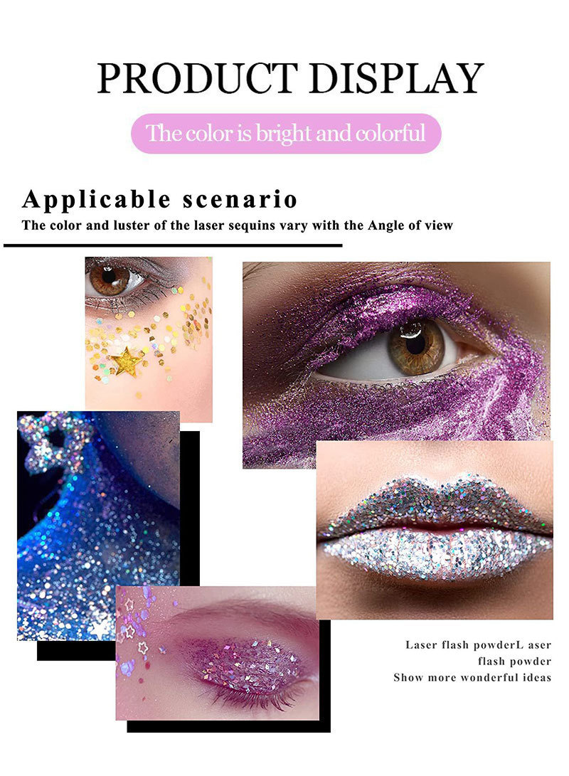 MAGIC CASA Mermaid Scale Sequin Gel Facial Body Lip Sequin Eyeshadow Dazzling Polarized Stage Makeup undefined