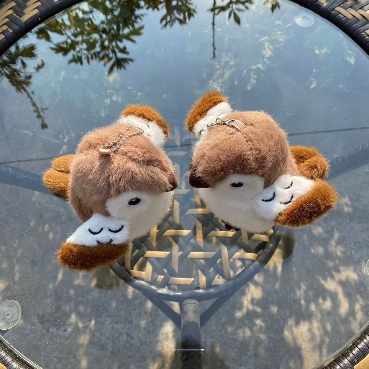 Cute Plush Toy Bird Pendant Sparrow Keychain Family Sparrow Doll Bag Hanging Ornaments Cloth Doll Grasping Machine Gift