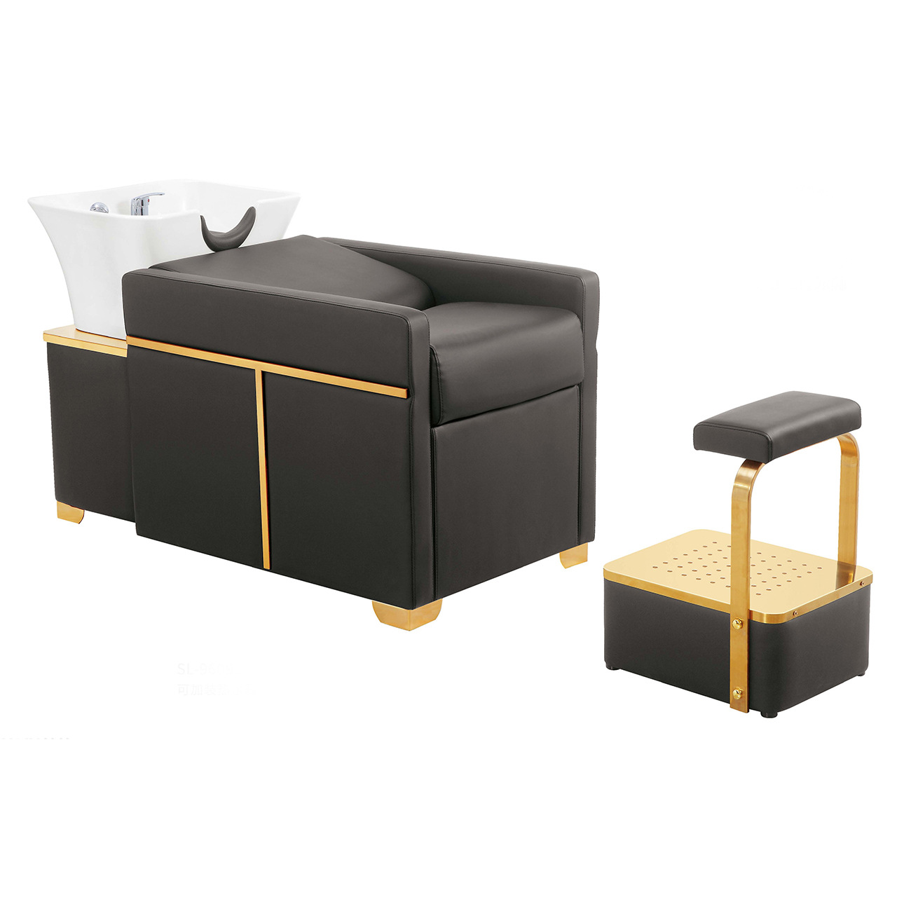Salón de belleza de peluquería de moda lugar medio tumbado silla de lavado de pelo cama de lavado de pelo Corte de pelo máquina de lavado de agua multifuncional fábrica venta directa