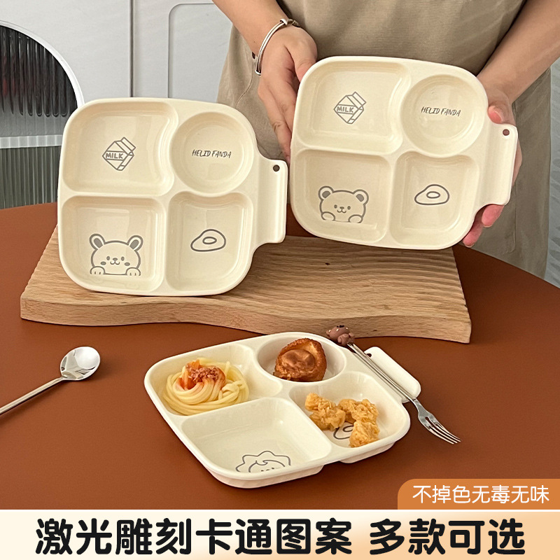 Platos de comida rápida de múltiples comparticiones, platos de plástico, platos de buffet, platos de desayuno cuantitativos para el hogar