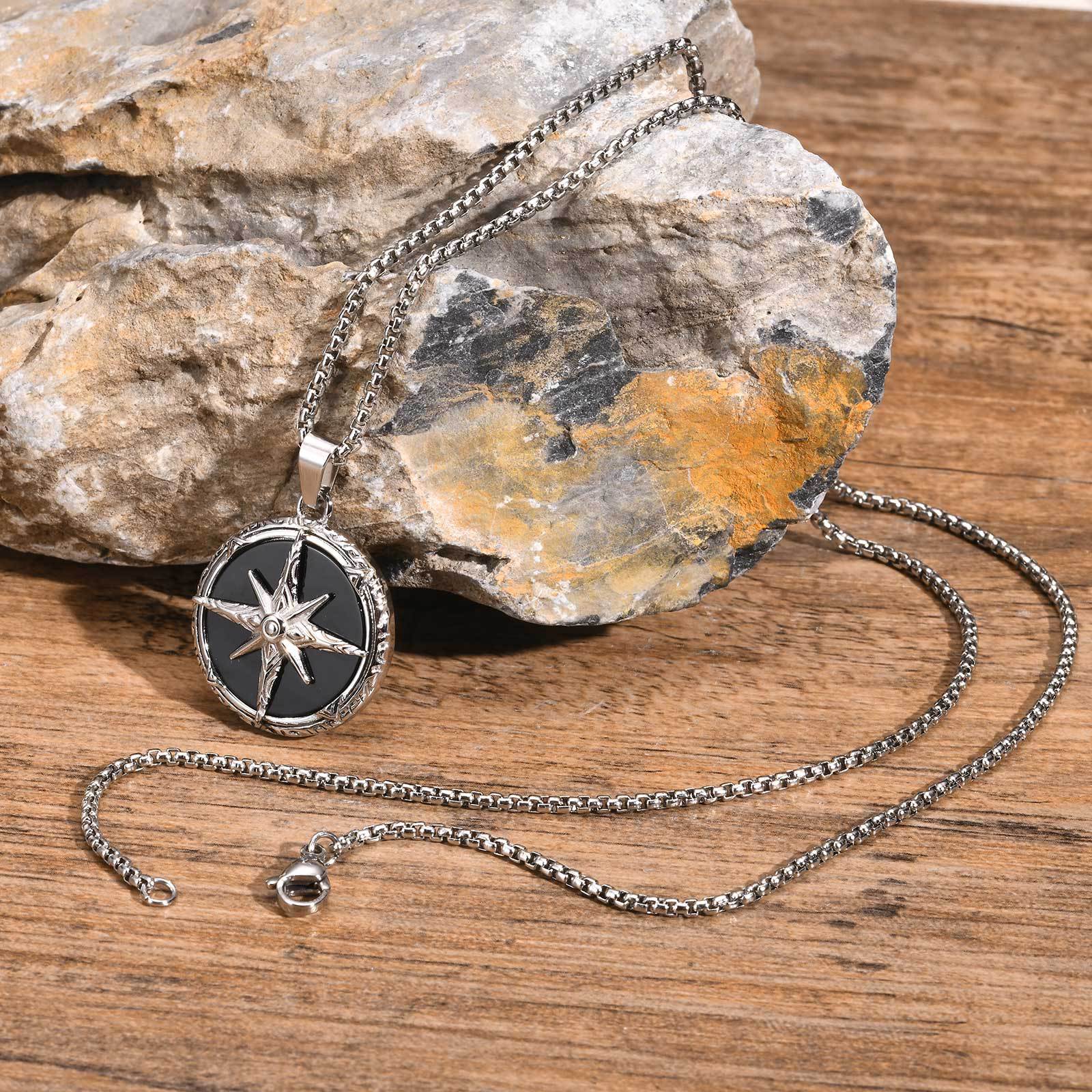 11g Weight Pendant Jewelry Making Type 304 Stainless Steel Chain Material 1 Piece Quantity Daily, Street Occasion 304 Stainless Steel Material Eight awn star Pattern All Seasons Season Men's Gender Hip-Hop, Streetwear Style Hip-Hop Streetwear Eight Awn Star 304 Stainless Steel Men's Men Pendant Necklaces 7