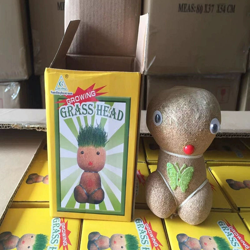 Big Eye Moe Boy Большой брат с плоской головой Средняя и большая травяная кукла Трава Растущая рожь Кошка Трава Длинное травяное растение