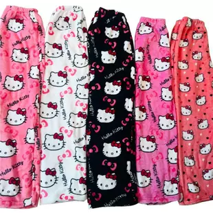 Фланелевые штаны Hello Kitty (женские) — тёплые флисовые пижамные брюки, размеры M–2XL