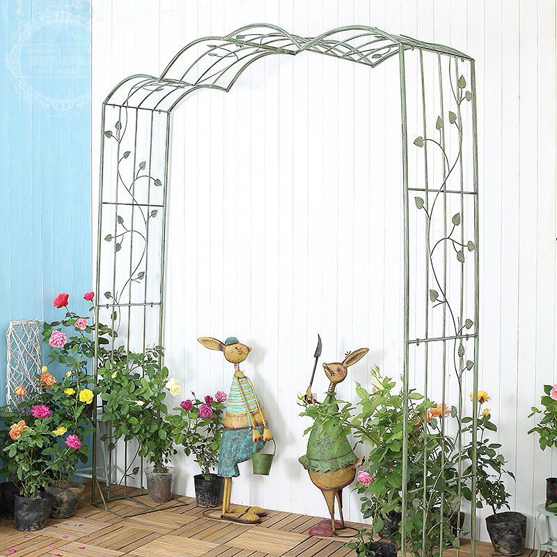复古铁艺园艺户外鲜花月季拱门露台花园庭院别墅铁线莲植物爬架