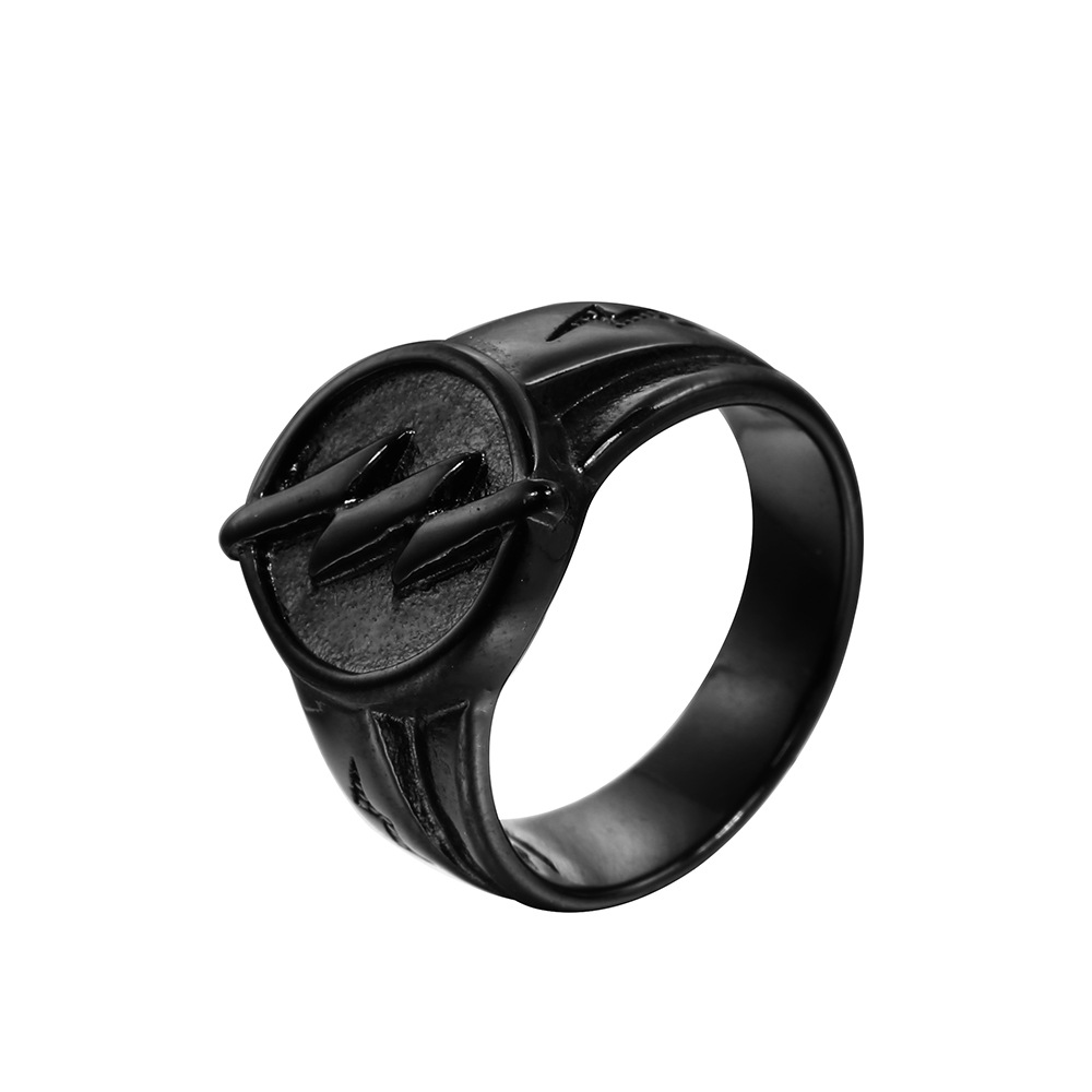 Heren hip-hop ring bliksem van hars en roestvrij staal_voghion.com