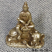 5cm高复古白铜普贤真人佛像摆件铜工艺品 文创市集仿古做旧老物件