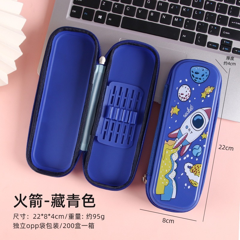 Estuche de lápices multifuncional de dibujos animados para niños y niñas personalizados para estudiantes de escuela primaria estuche para lápices de gran capacidad caja de papelería resistente al desgaste de doble capa