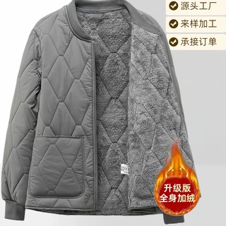外贸羽绒棉服男短款新款时尚加绒加厚棉衣羊羔绒保暖内胆棉袄外套