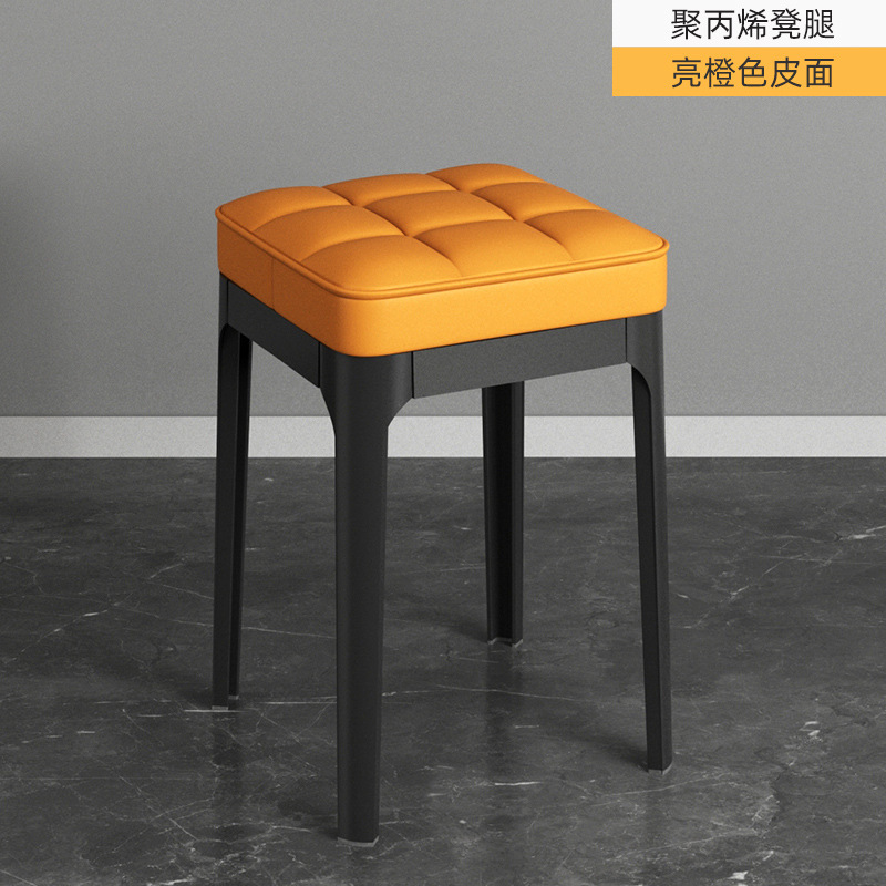Taburetes de mesa de comedor apilables, sillas de bar modernas y simples, sillas de comedor de plástico nórdico para el hogar.