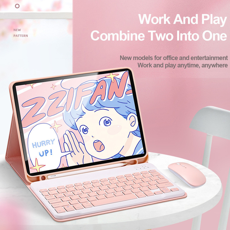 For 2022ipad10 generation keyboard protective cover 10.2 bluetooth mouse 9.7 inch flat bracket pen slot leather cover