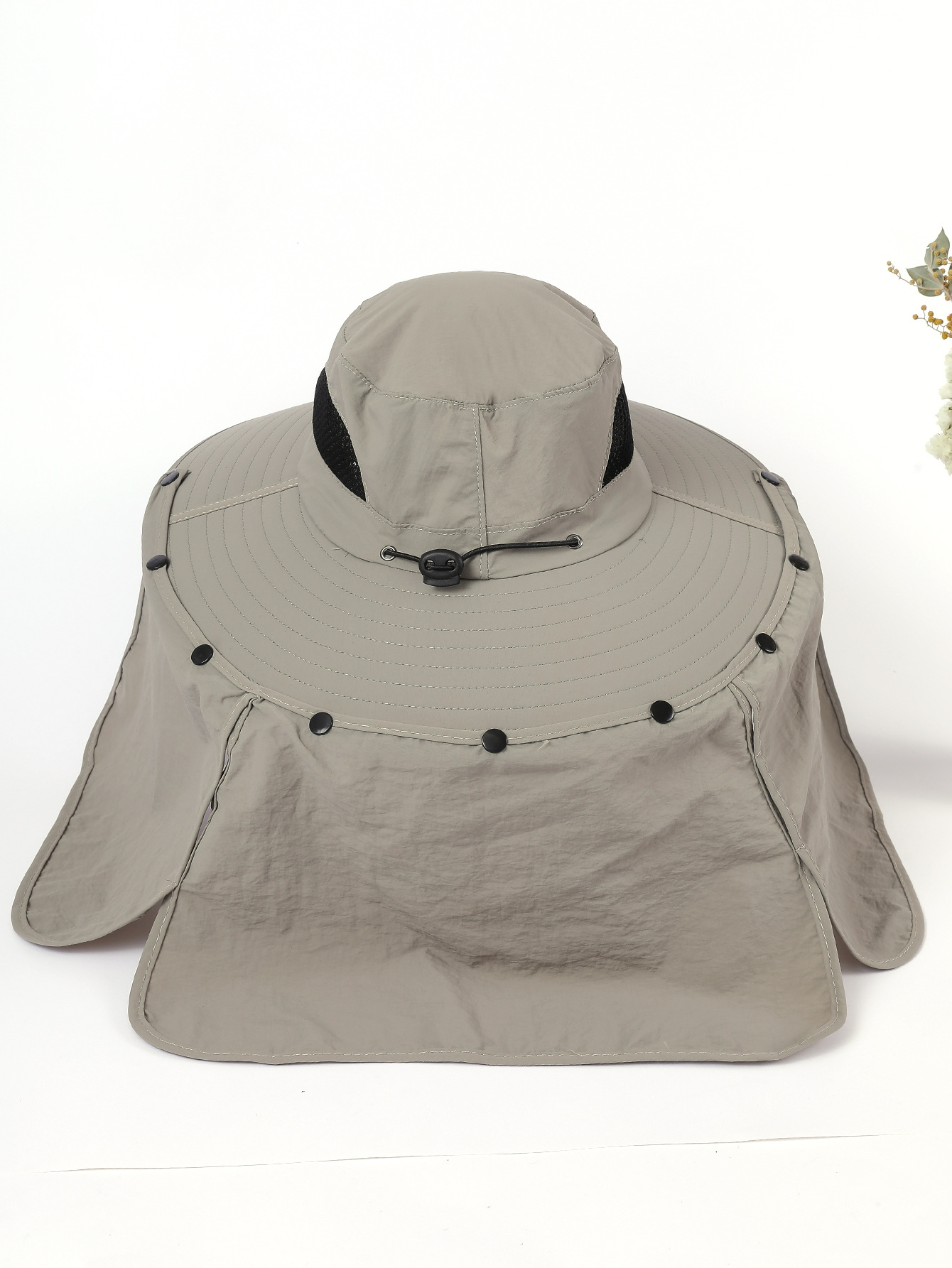 Sombrero de Sol de verano sombrero de los hombres sombrero de pesca sombrero de pescador desmontable cubierta de la cara al aire libre sombrero de sol unisex color sólido