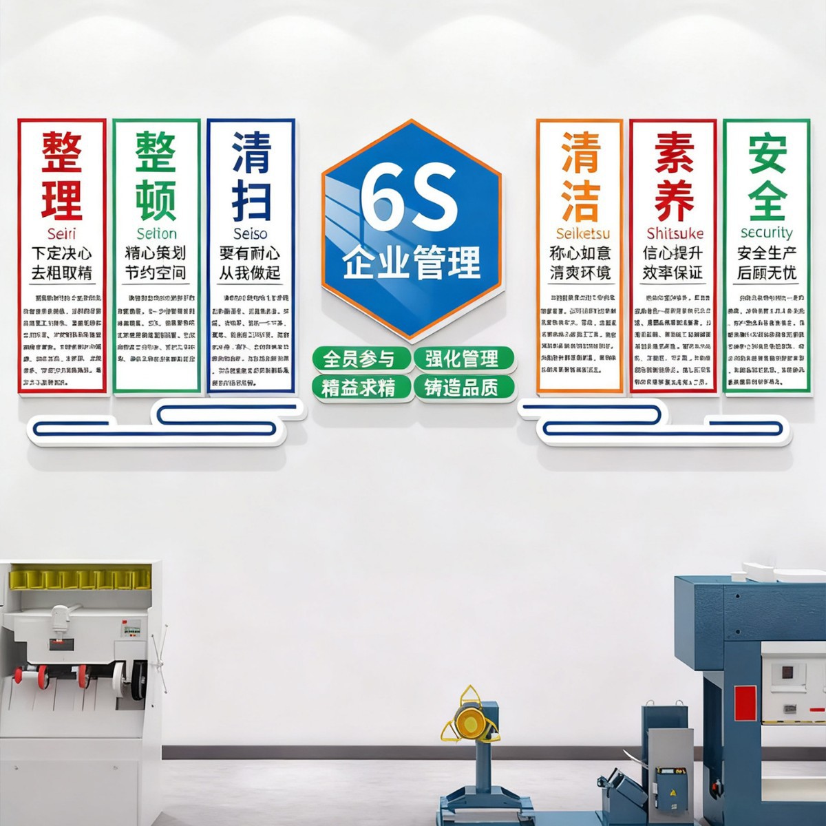 Corporate Culture Wall, Factory Workshop, 6S Management Office Layout, Warehouse Production Promotional Slogan Wall Stickers