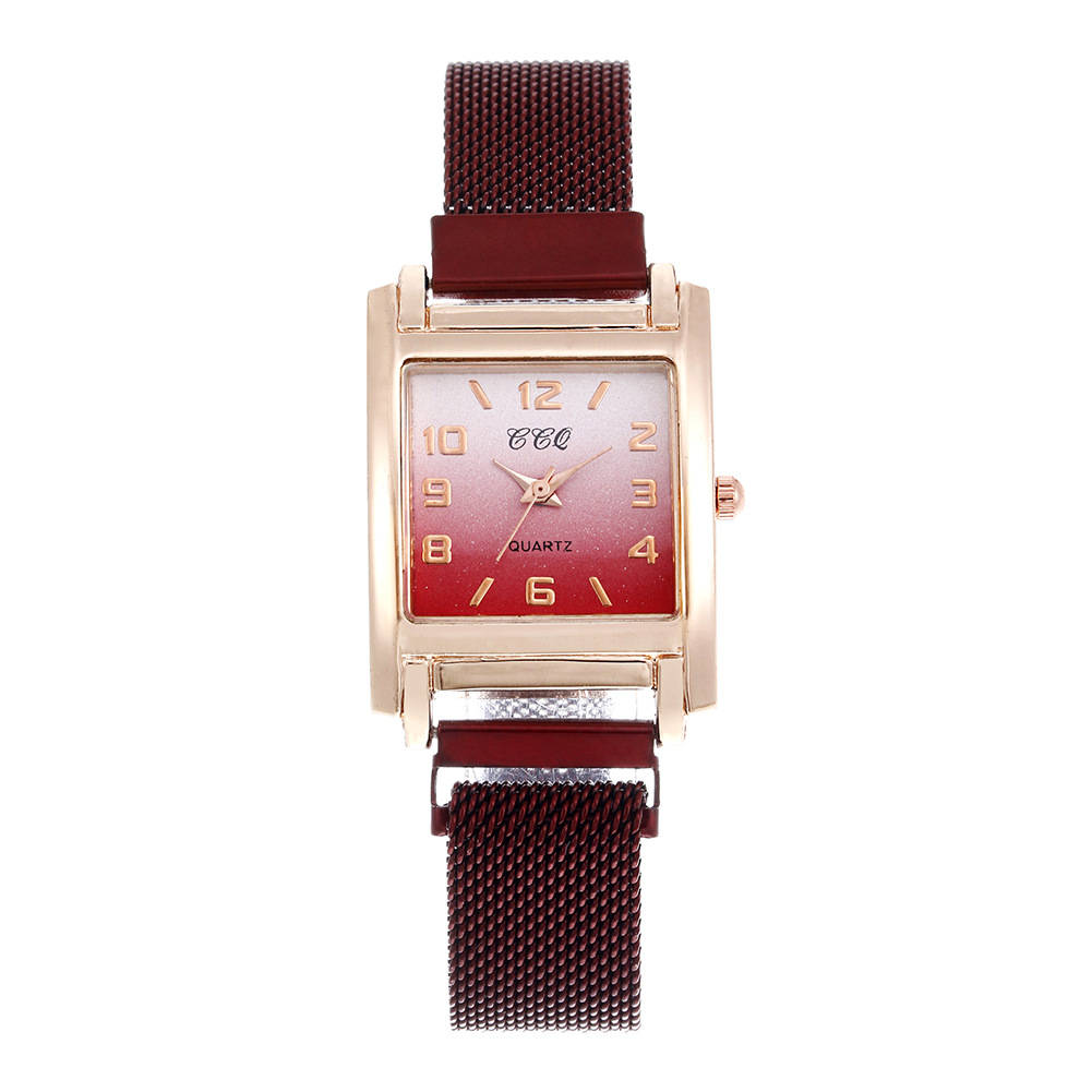Montre à quartz avec boucle magnétique pour femmes, accessoire de célébrité sur Internet, minimaliste, carrée, numérique, nouvelle collection 2024_voghion.com