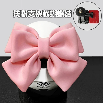 Bow on the Helmet, Motosiklet dəbilqələri - one-size-fits-all-light-pink-double-layer-luxury-bow-gopro-bracket
