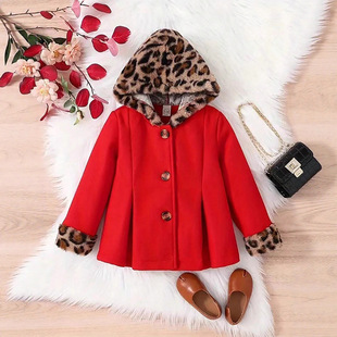 Cross-Border 2025 Girls' Double-Sided Woolen Outwear Autumn and Winter New Kidsren's Preppy Style Woolen Outwear Mid-Length One-Piece
