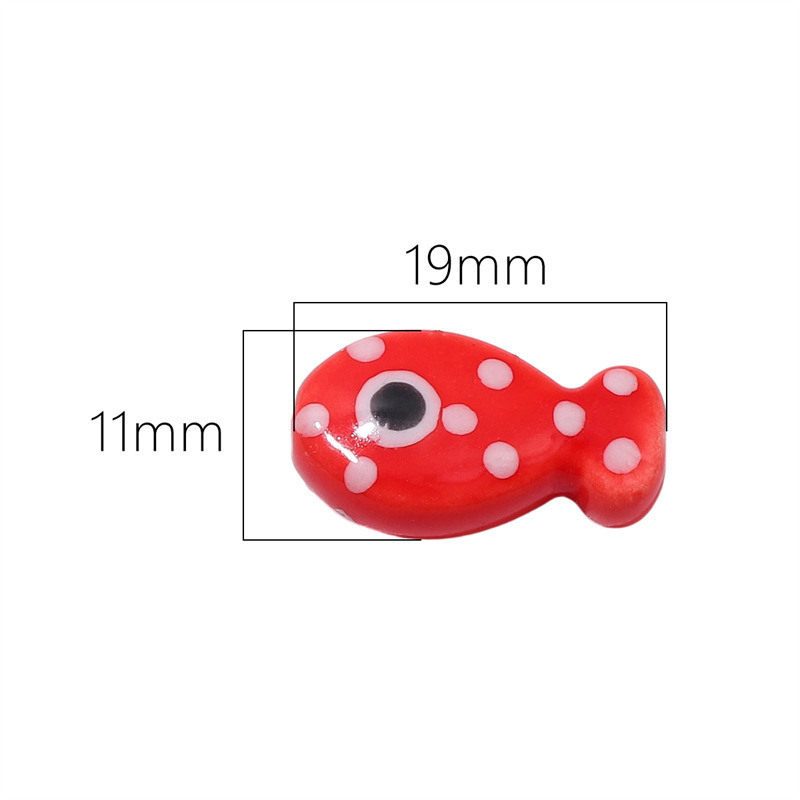 ceramics Material Fish Pattern 2 Pieces 11 * 19mm Hole 2~2.9mm Ceramics Fish DIY Jewelry Accessories Beads