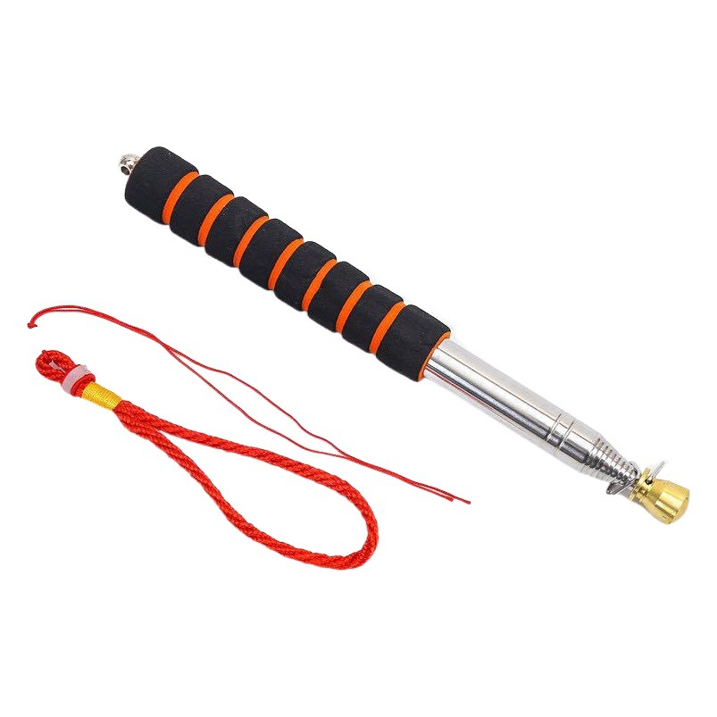 Poste de oro cabeza negrita guía asta de bandera cubierta de esponja entrenador al aire libre puntero telescópico bastón de acero inoxidable al aire libre