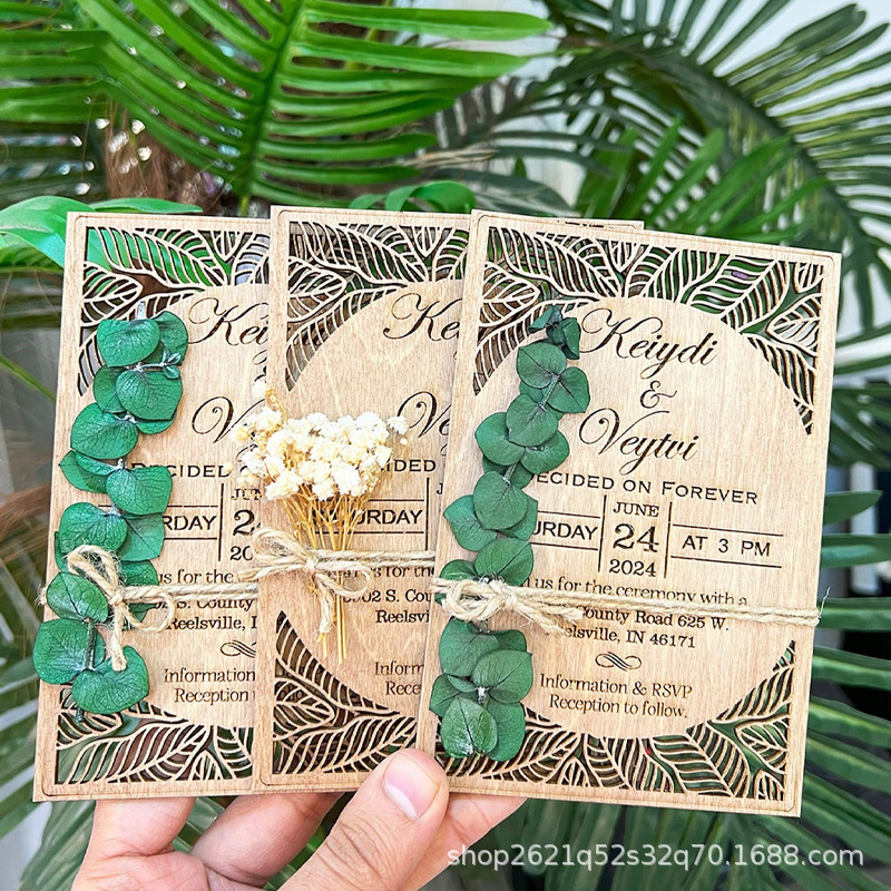 etsy ホット販売彫刻カスタム木製カットアウト結婚式招待状サバンナウェディングパーティーイベント招待状|undefined