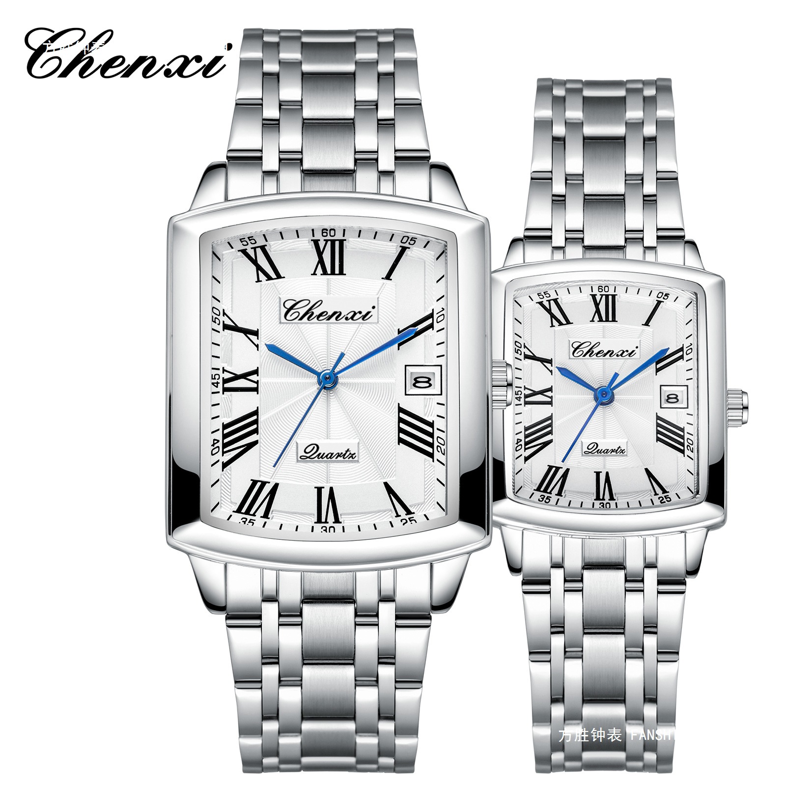 Chenxi High-Looking Couple Watches Casual Calendar Quartz Wristwatch Cross-Border Hot-Selling Steel Band Waterproof Men's and Women's Matching Watches