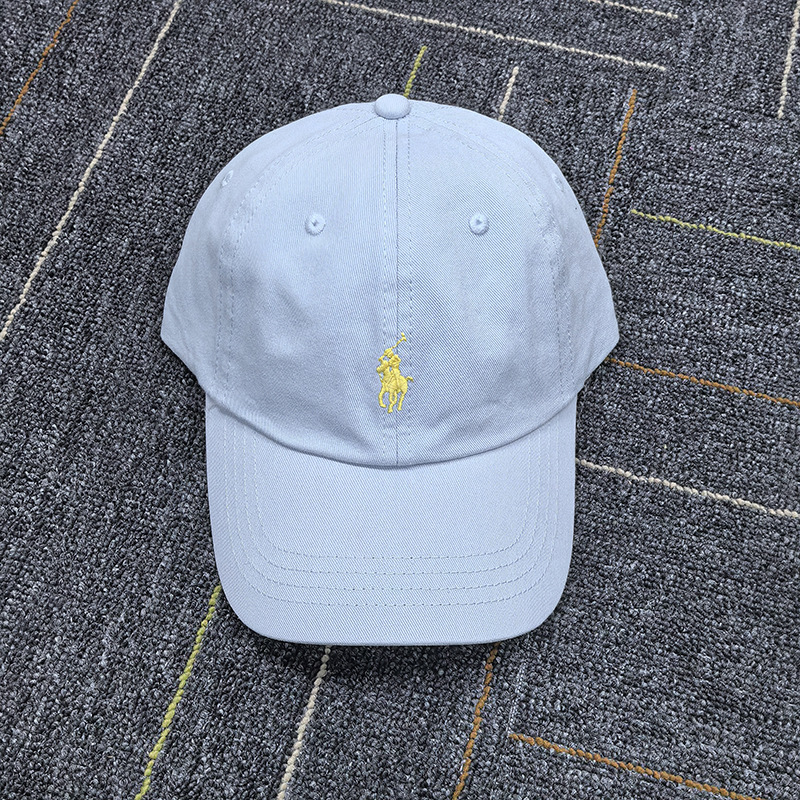 スキャン可能なRLラフハット男性と女性のひさしキャップポニーマーク刺繍グレーソフトトップポロポール野球帽