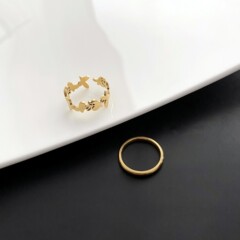 蝴蝶拼接戒指小眾設計感簡約ins冷淡風潮人鈦鋼新款指環男女同款