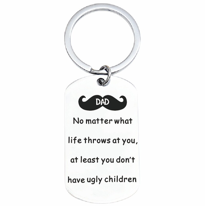 Amazon's New Stainless Steel Keychain with Laser Engraving Dad Father's Day Commemorative Gift Jewelry Direct from the Manufacturer Amazon's New Stainless Steel Keychain with Laser Engraving Dad Father's Day Commemorative Gift Jewelry Direct from the Manufacturer